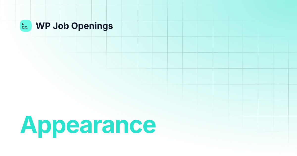 Appearance | WP Job Openings